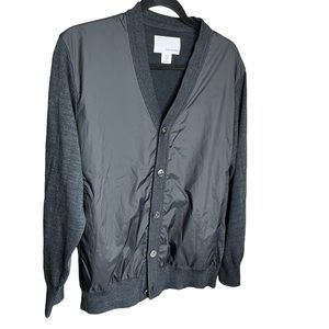 Nanamica Grey Wool Button Down Cardigan Sweater